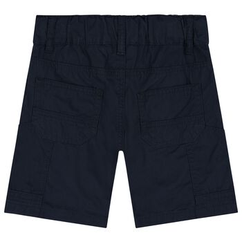 Younger Boys Navy Blue Logo Shorts