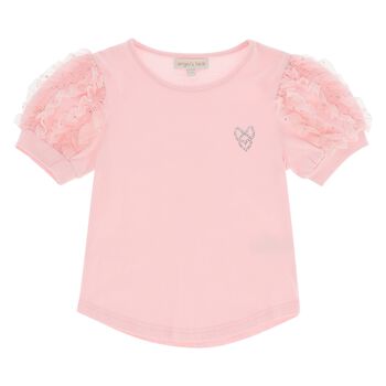 Girls Pink Tulle T-Shirt