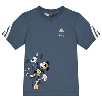 Blue Mickey Mouse Logo T-Shirt