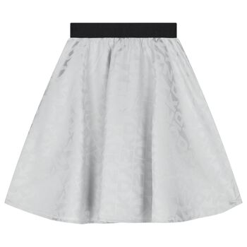 Girls Silver Logo Skirt