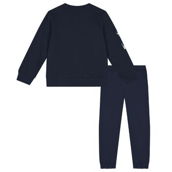 Boys Navy Blue Logo Dinosaur Tracksuit