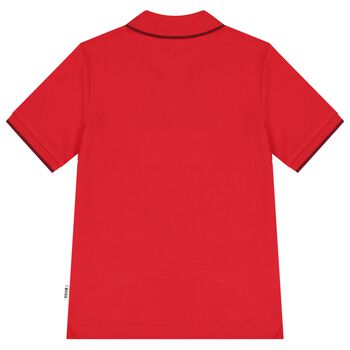 Boys Red Logo Polo Shirt