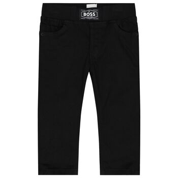 Younger Boys Black Logo Trousers