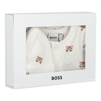 Baby Boys Ivory Logo Babygrow Gift Set