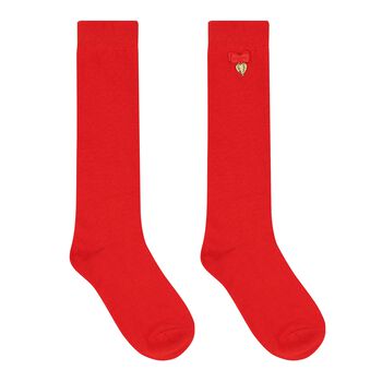 Girls Red Bow Socks