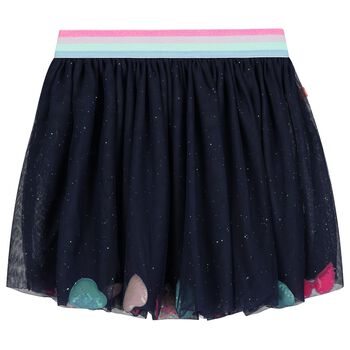 Girls Navy Blue Layered Tulle Skirt