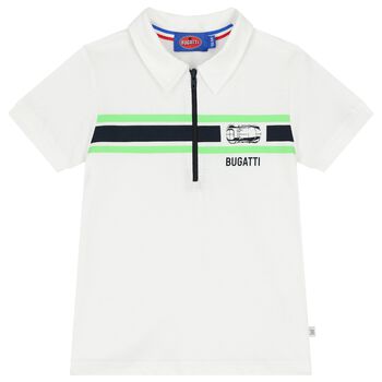 Younger Boys White Logo Polo Shirt