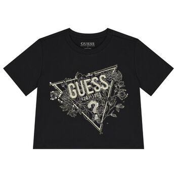 Girls Black & Gold Logo T-Shirt