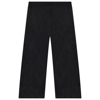 Girls Black Velour Trousers