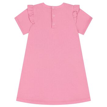 Younger Girls Pink Ruffled Bag Dress