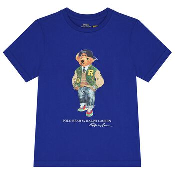 Boys Blue Polo Bear T-Shirt