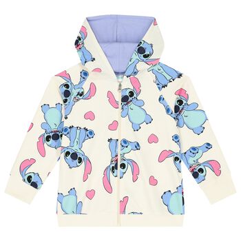 Girls Ivory Disney Zip Up Top