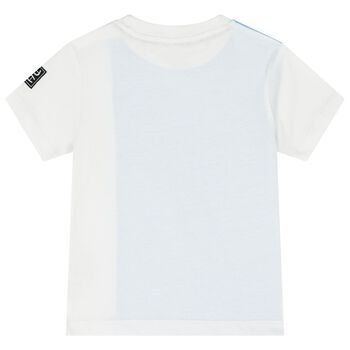 Younger Boys Blue & White Logo T-Shirt