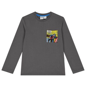 Boys Grey Marvel Long Sleeve Top