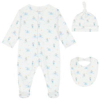 Baby Boys White Cute Mouse Babygrow Set