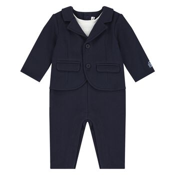 Baby Boys Navy Blue Romper Suit