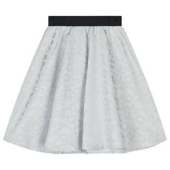 Girls Silver Logo Skirt