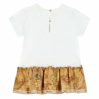 Girls White Geo Map Top