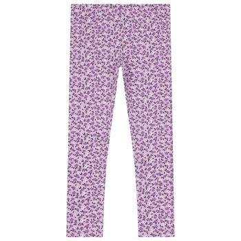 Girls Purple Floral Leggings