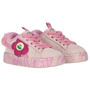 Baby Girls Pink Trolls Suede Trainers