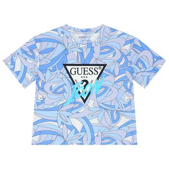 Girls Blue Abstract T-Shirt