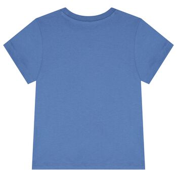 Boys Blue Elephant Logo T-Shirt