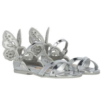 Girls Silver Butterfly Sandals