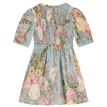 Girls Blue Floral Dress