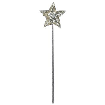 Girls Gold Star Sequin Wand