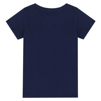 Girls Navy Logo T-Shirt
