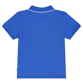 Younger Boys Blue Logo Polo Shirt