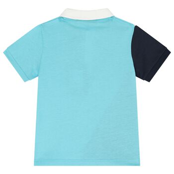 Younger Boys Blue Logo Polo Shirt