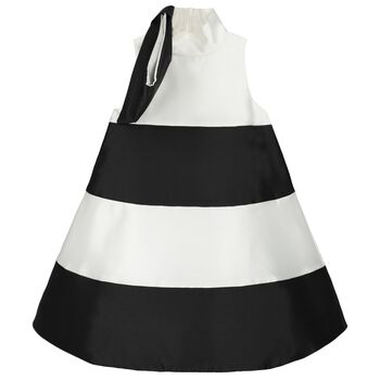 Girls Black & White Bow Dress