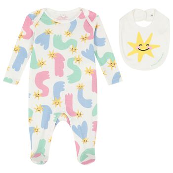 Baby Girls Ivory Shooting Stars Babygrow Gift Set