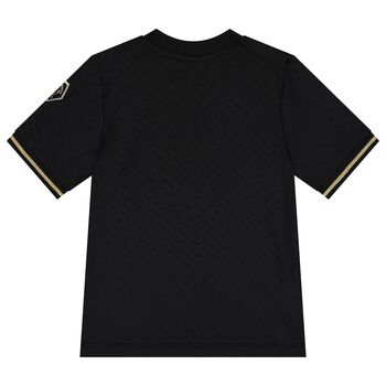 Boys Black Logo Football T-Shirt