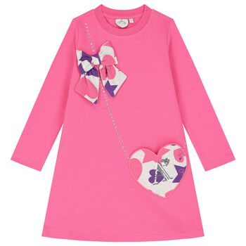 Girls Pink Logo Handbag Dress