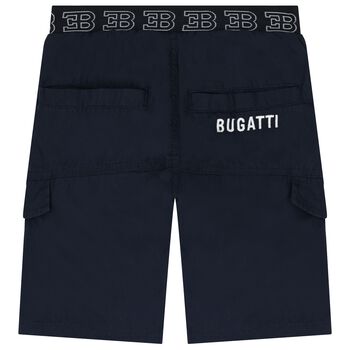 Boys Navy Blue Logo Shorts