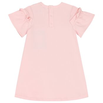 Younger Girls Pink Bag Ruffle Dress