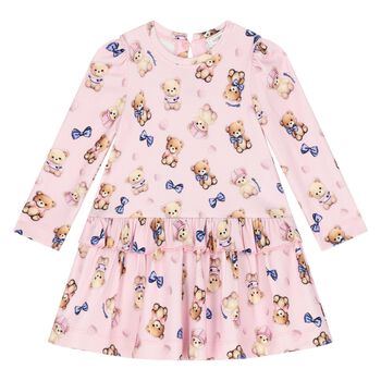 Younger Girls Pink Teddy Bear Dress