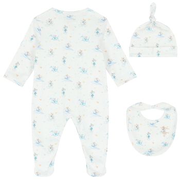 Baby Boys White Cute Mouse Babygrow Set