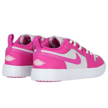 Girls White & Pink Air Jordan 1 Low Alt Trainers