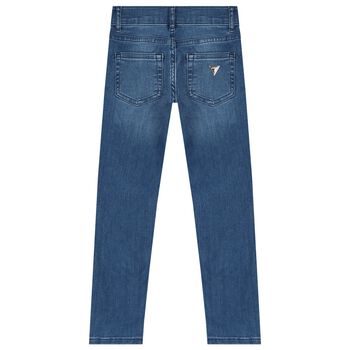 Girls Blue Logo Denim Jeans