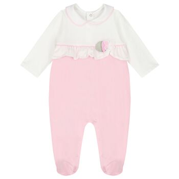 Baby Girls Pink Floral Babygrow