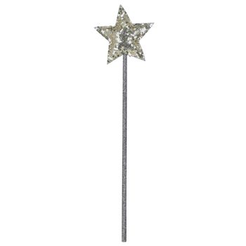 Girls Gold Star Sequin Wand