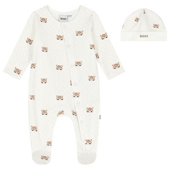 Baby Boys Ivory Logo Babygrow Gift Set