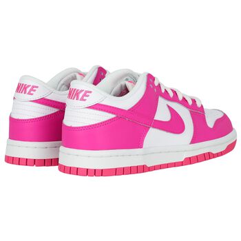 Girls White & Pink Dunk Low Trainers