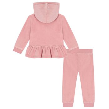 Younger Girls Pink Logo Tracksuit