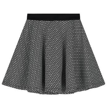 Girls Black & White Logo Skirt