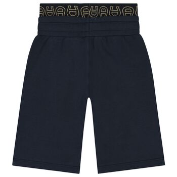 Younger Boys Navy Blue Logo Shorts