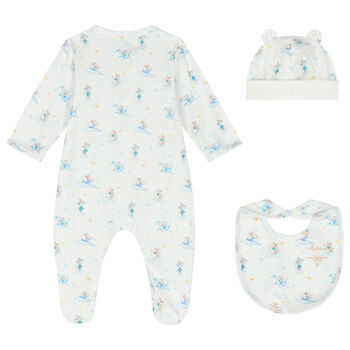 Baby Boys White Cute Mouse Babygrow Set